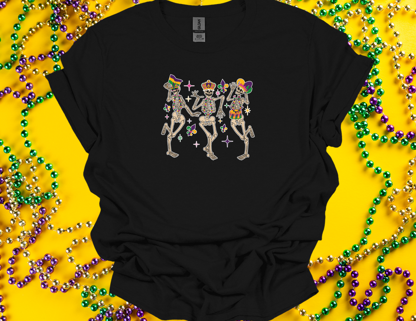 Dancing Mardi Gras Skeletons