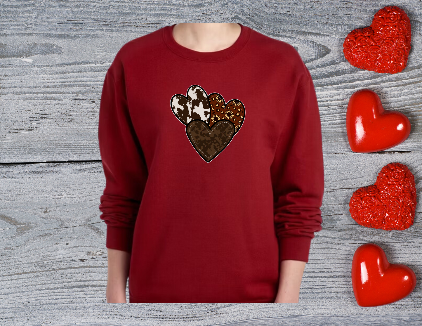 Cowhide Hearts