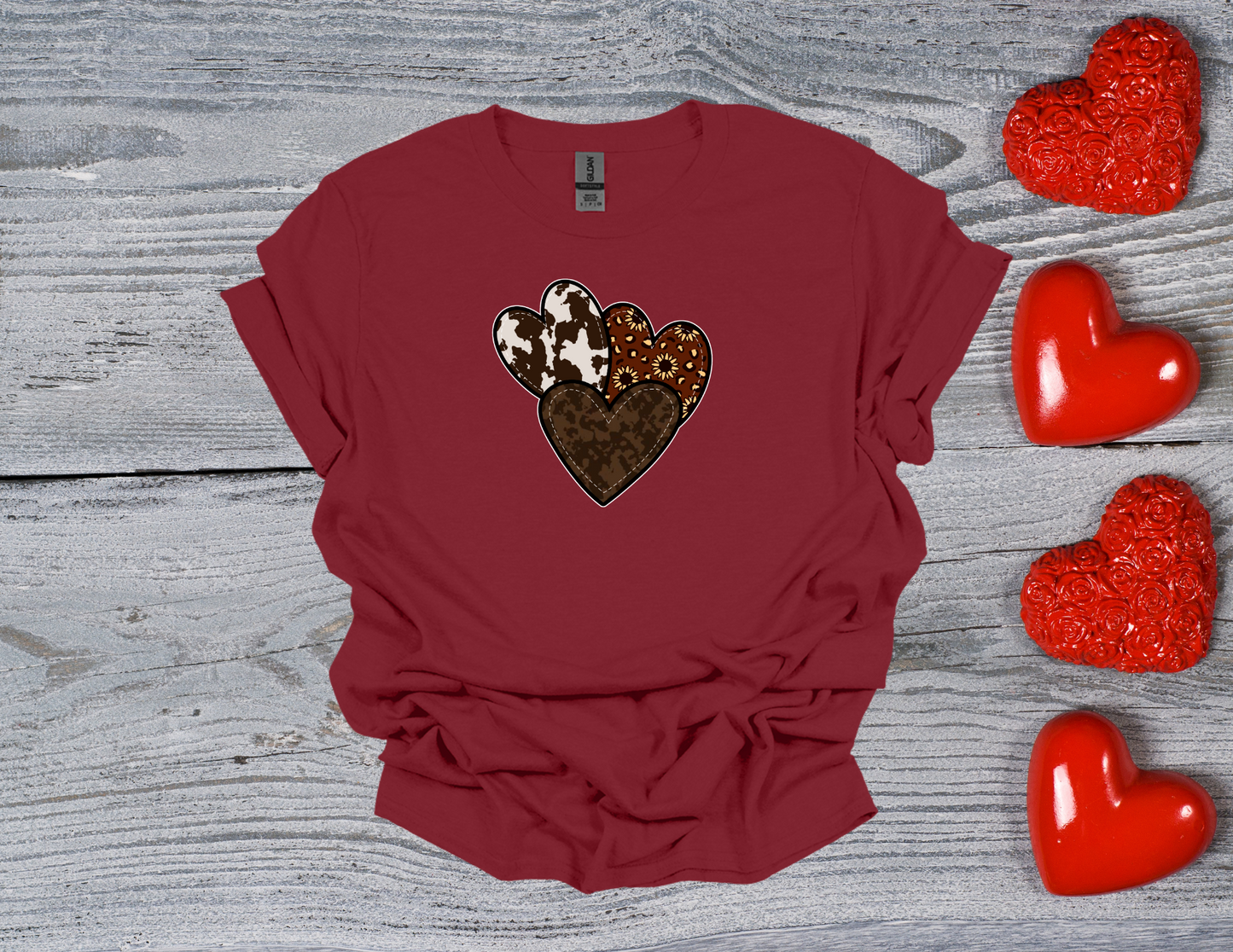 Cowhide Hearts