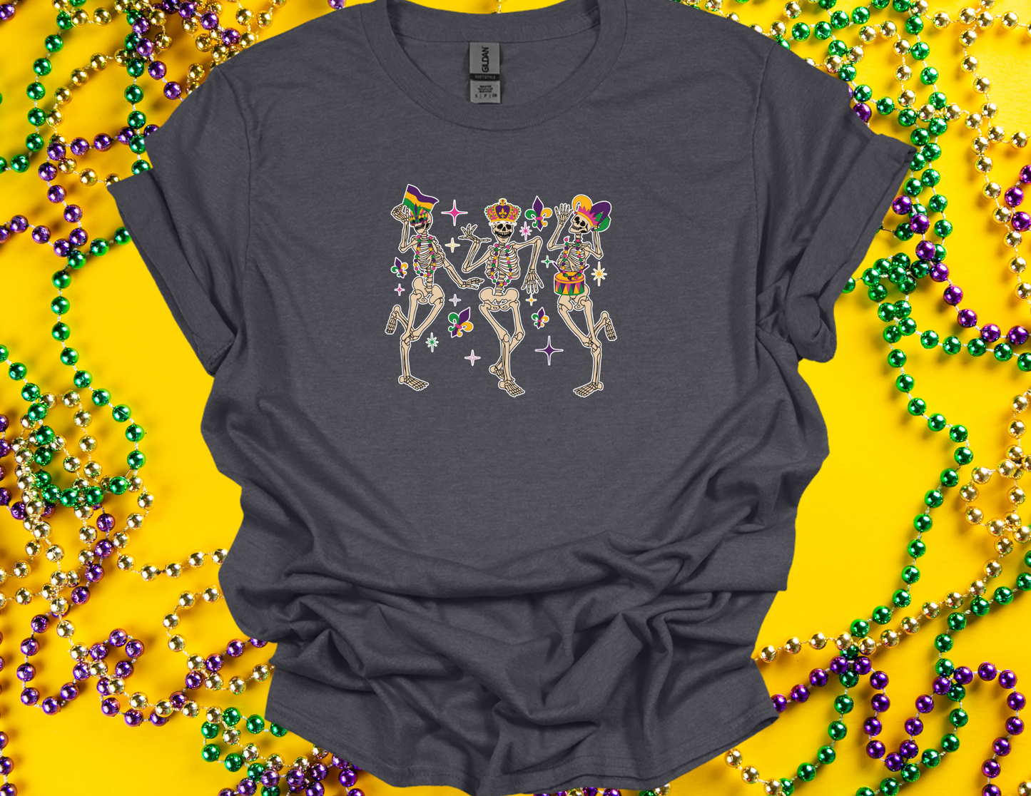 Dancing Mardi Gras Skeletons