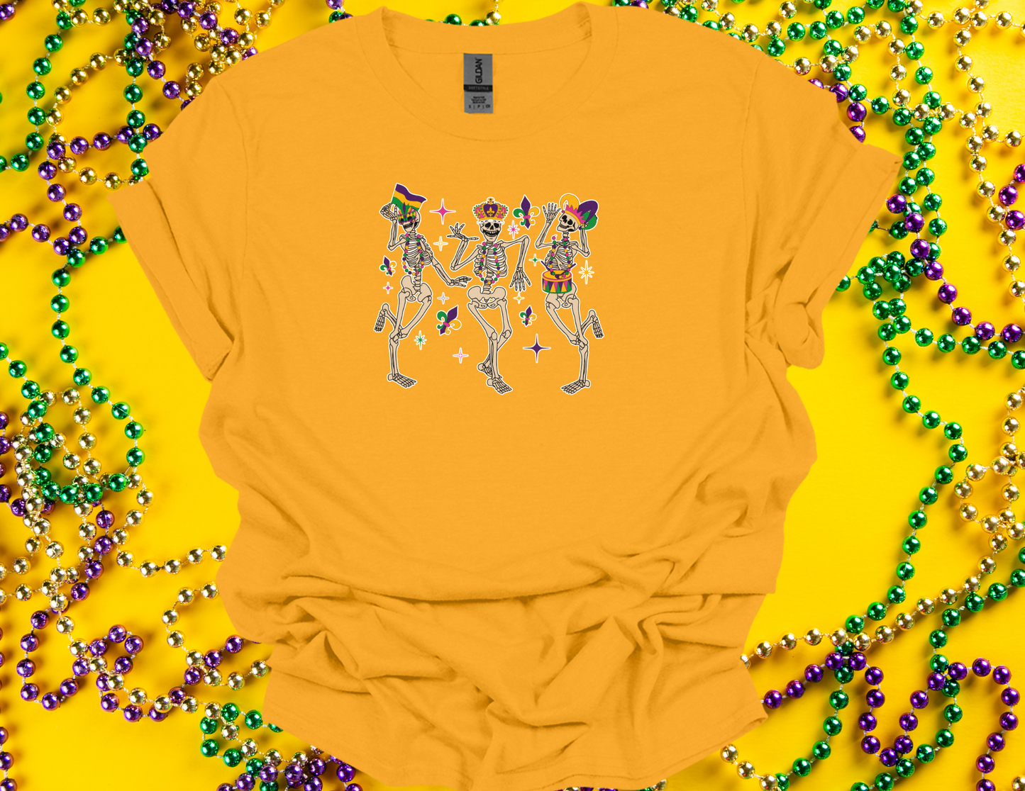 Dancing Mardi Gras Skeletons