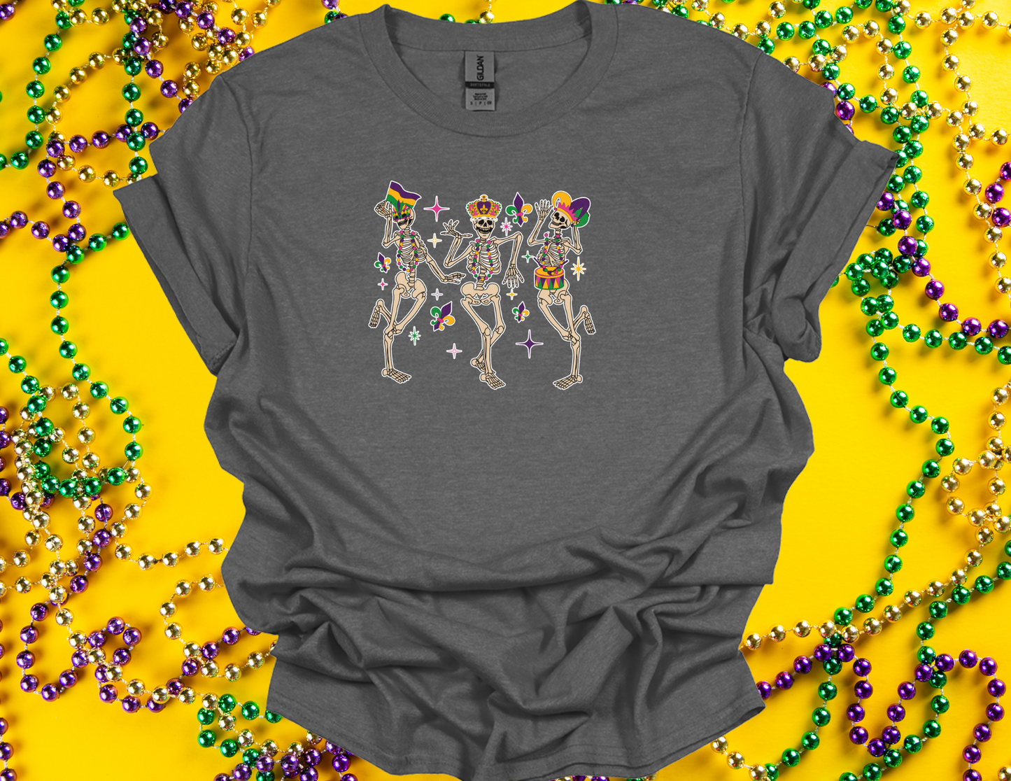 Dancing Mardi Gras Skeletons