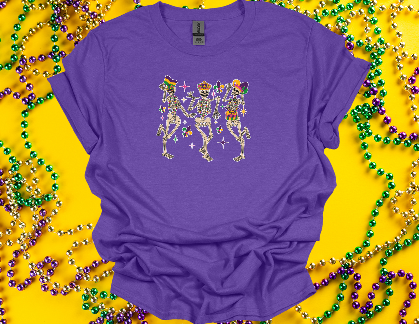 Dancing Mardi Gras Skeletons