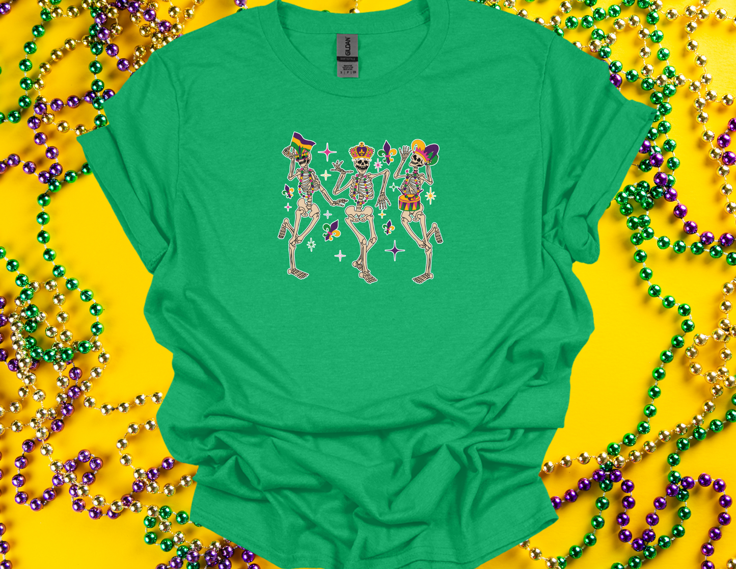Dancing Mardi Gras Skeletons