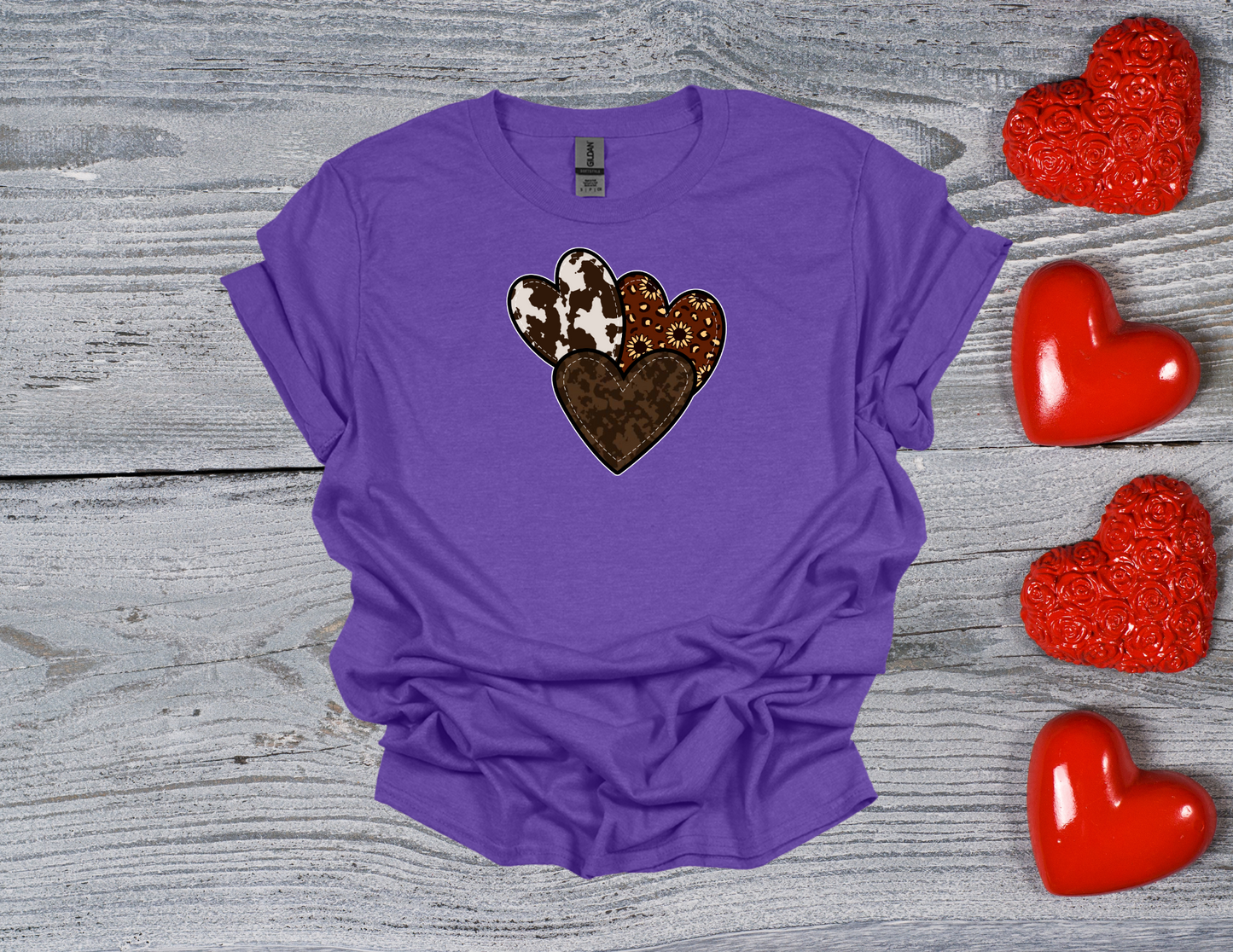 Cowhide Hearts
