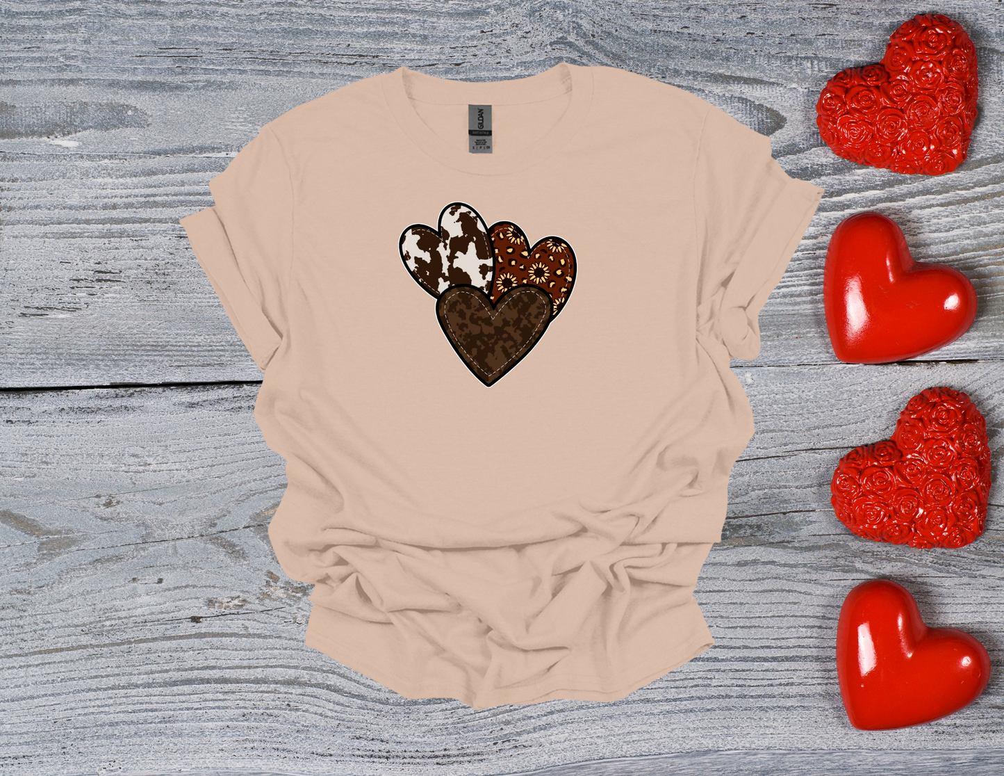 Cowhide Hearts
