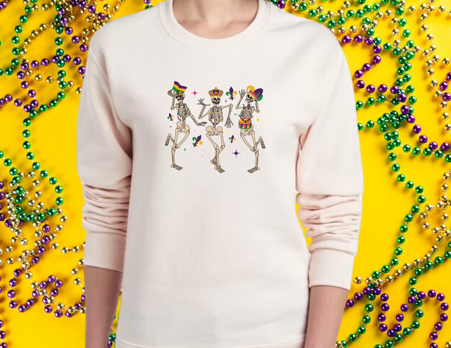 Dancing Mardi Gras Skeletons