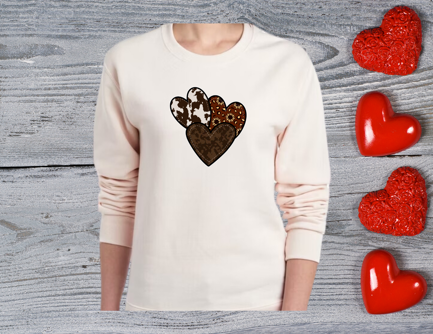 Cowhide Hearts