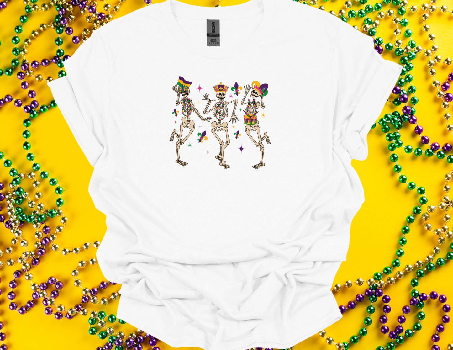 Dancing Mardi Gras Skeletons