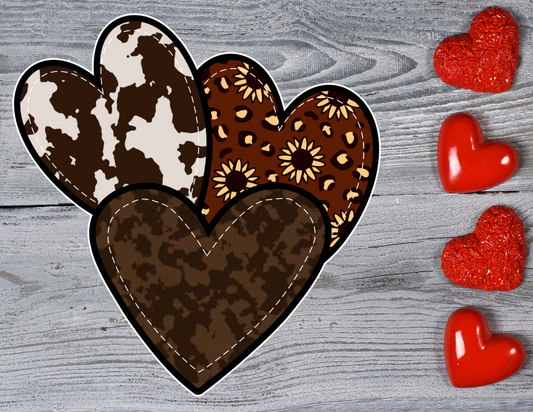 Cowhide Hearts