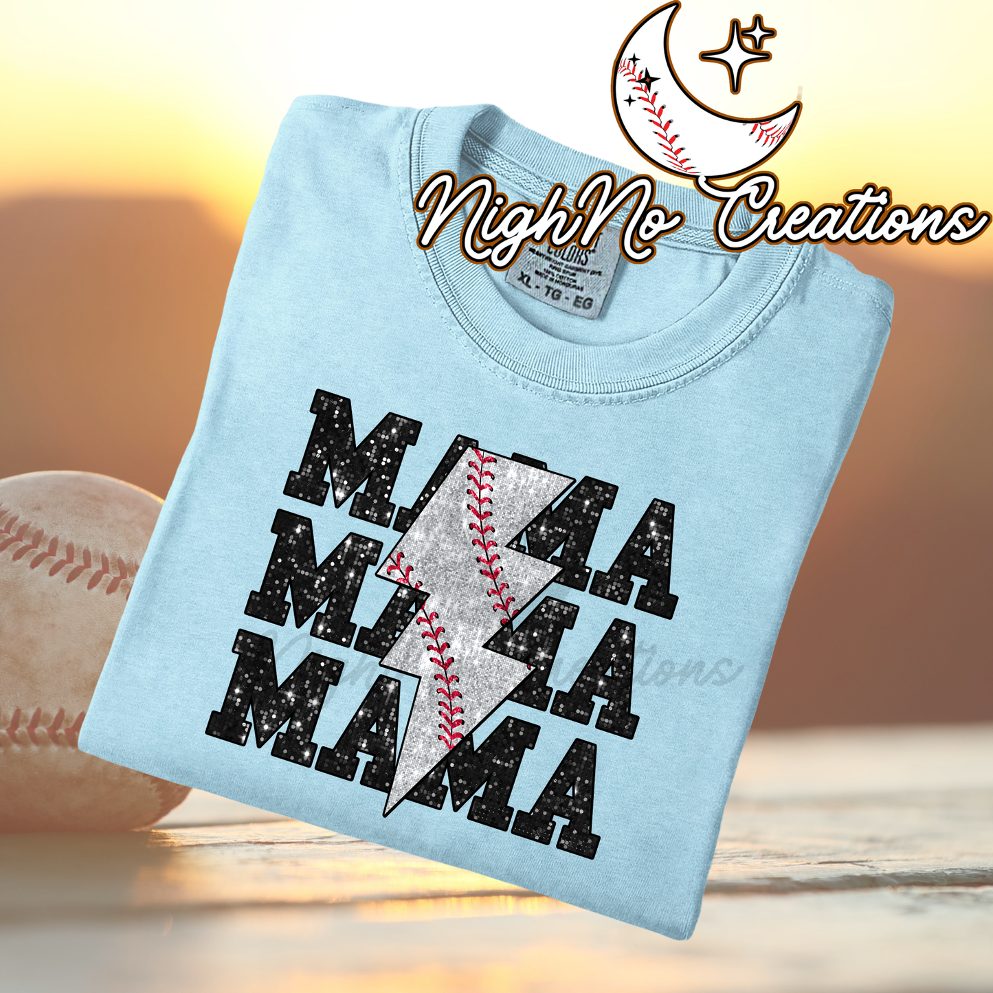 Mama Baseball Glitter