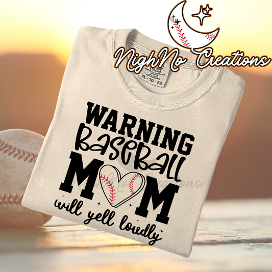 Warning Baseball Mom